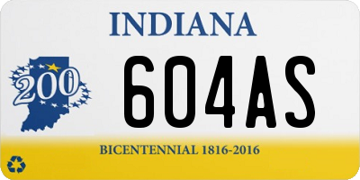 IN license plate 604AS