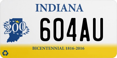 IN license plate 604AU