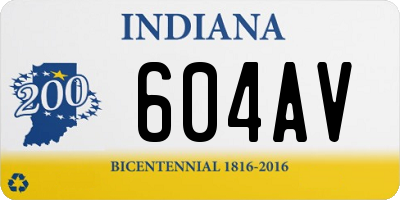 IN license plate 604AV