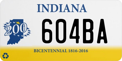 IN license plate 604BA