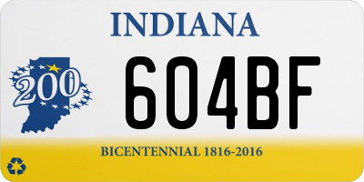 IN license plate 604BF