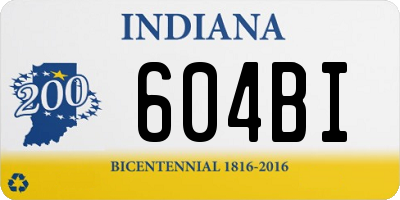 IN license plate 604BI