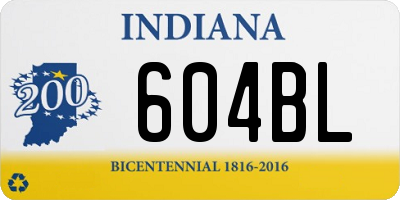 IN license plate 604BL