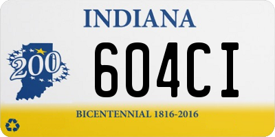 IN license plate 604CI