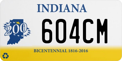 IN license plate 604CM