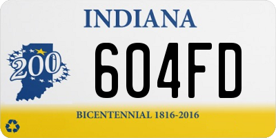 IN license plate 604FD