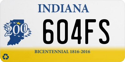 IN license plate 604FS