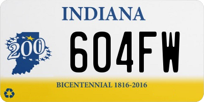 IN license plate 604FW