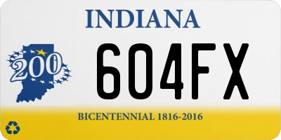 IN license plate 604FX