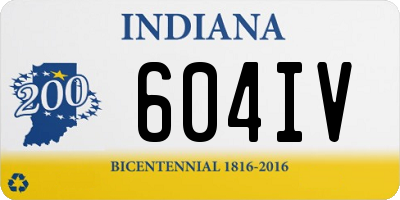 IN license plate 604IV