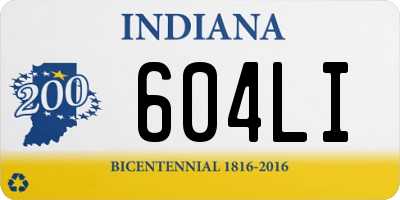 IN license plate 604LI