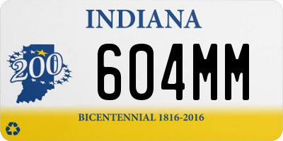 IN license plate 604MM