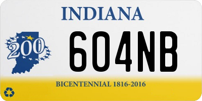 IN license plate 604NB