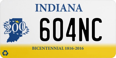 IN license plate 604NC