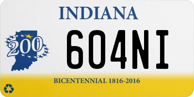 IN license plate 604NI