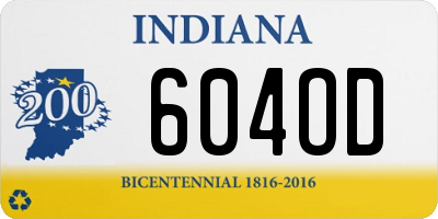 IN license plate 604OD