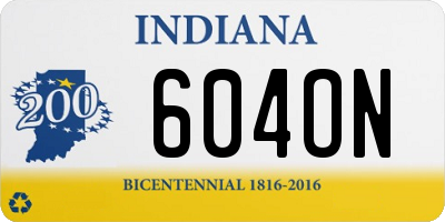 IN license plate 604ON