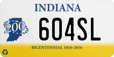 IN license plate 604SL