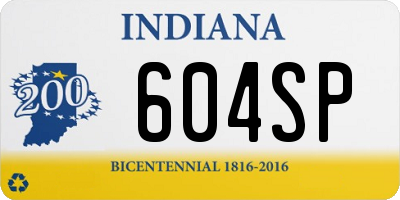 IN license plate 604SP