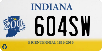 IN license plate 604SW