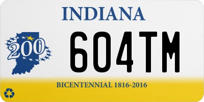 IN license plate 604TM