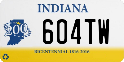 IN license plate 604TW