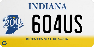 IN license plate 604US