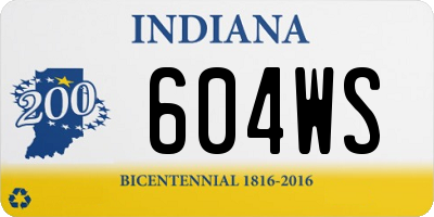 IN license plate 604WS