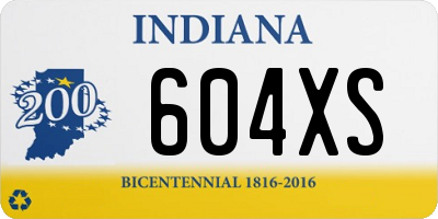 IN license plate 604XS