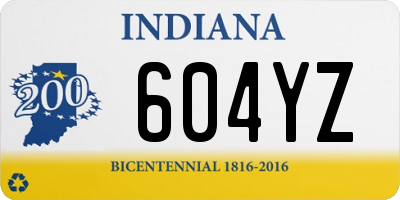 IN license plate 604YZ