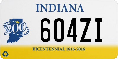 IN license plate 604ZI