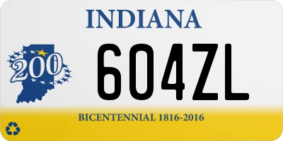 IN license plate 604ZL