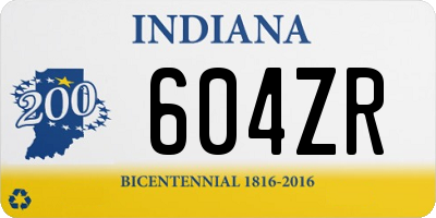 IN license plate 604ZR