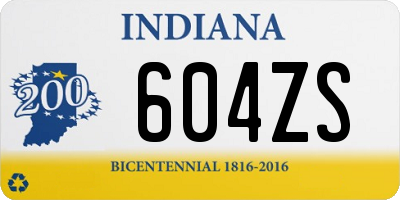 IN license plate 604ZS