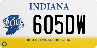 IN license plate 605DW