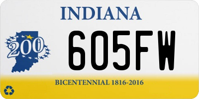 IN license plate 605FW