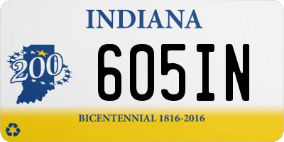 IN license plate 605IN