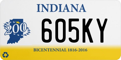 IN license plate 605KY