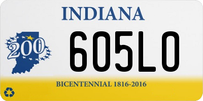 IN license plate 605LO