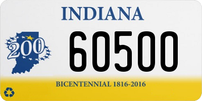 IN license plate 605OO