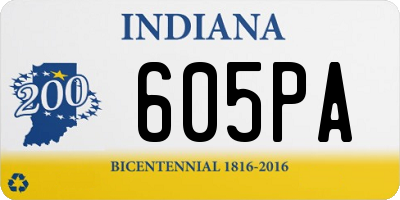 IN license plate 605PA