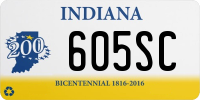 IN license plate 605SC