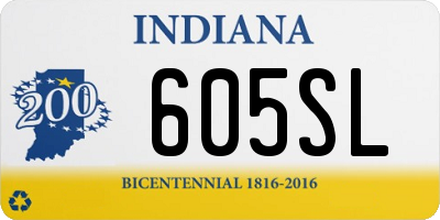 IN license plate 605SL