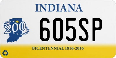 IN license plate 605SP