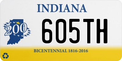 IN license plate 605TH