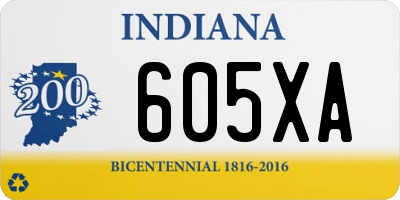 IN license plate 605XA