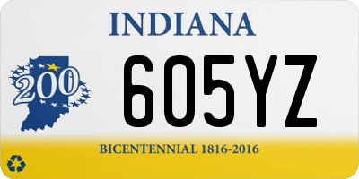 IN license plate 605YZ