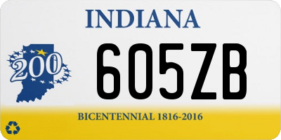 IN license plate 605ZB