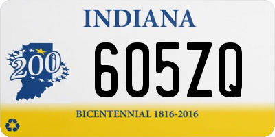 IN license plate 605ZQ