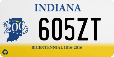 IN license plate 605ZT